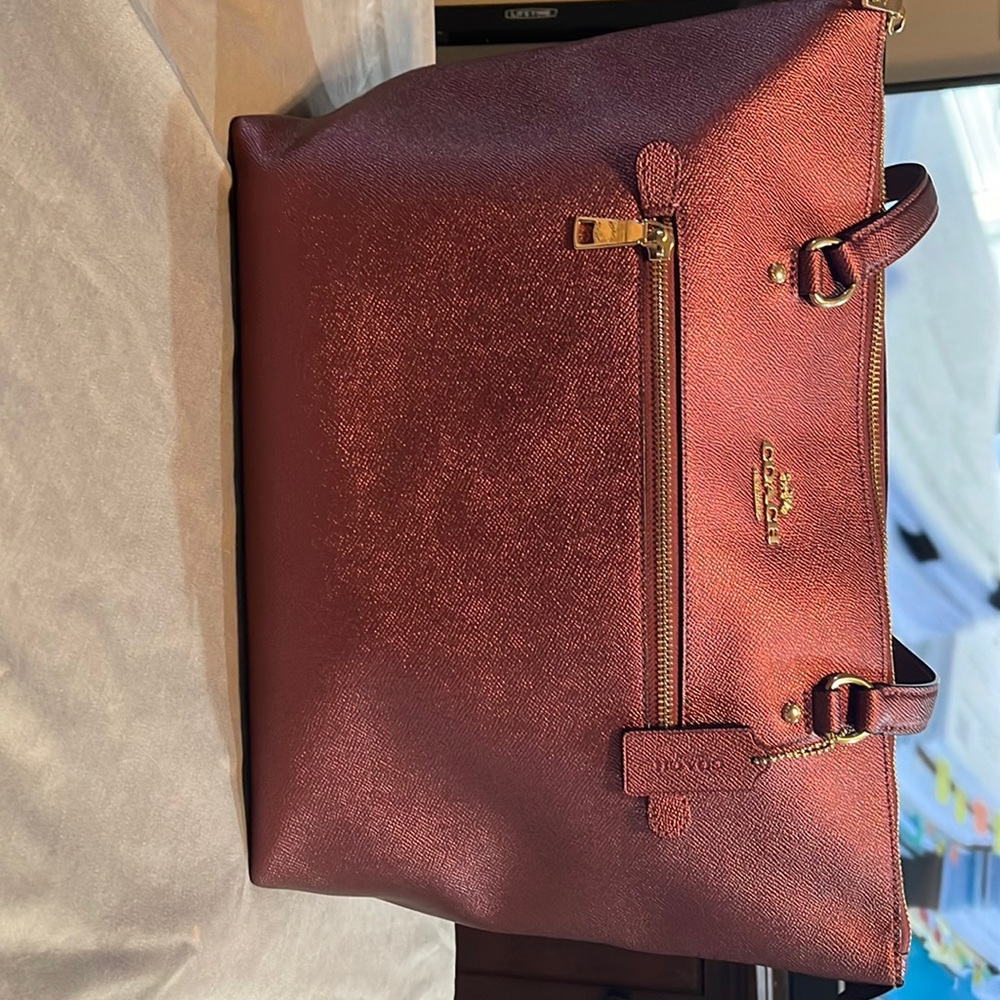 Coach Metallic Berry Shoulder Tote